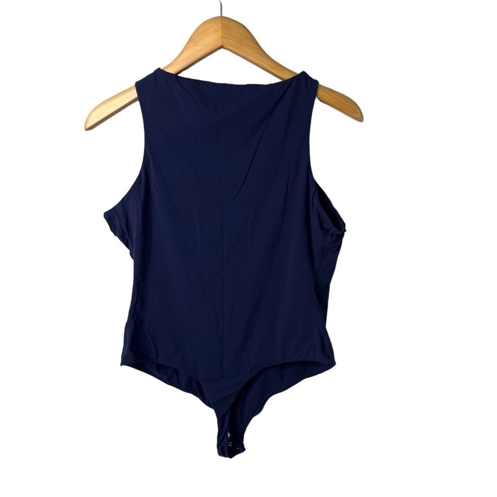Skims Fits Everbody High Neck Bodysuit Navy Blue Size 4X Thong Back - Picture 5 of 9